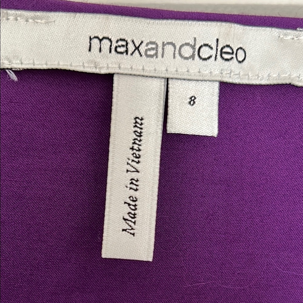 Max & Cleo Plum Ruffle Midi Dress - Picture 2 of 14